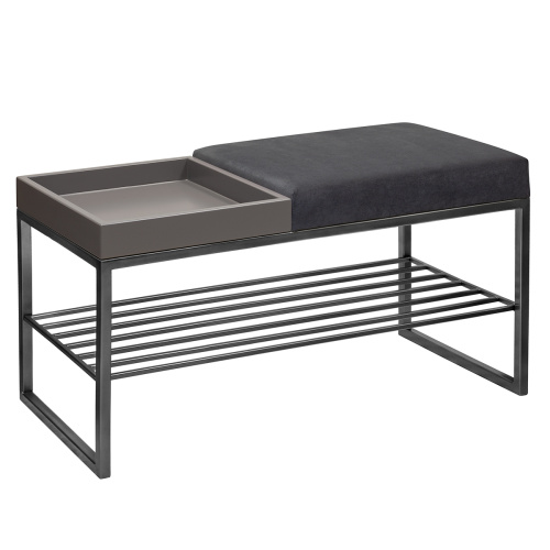 Банкетка RUBY BOX, черная, Mouse Grey, GreyBox, 85*40*45 фото 2