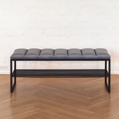 Банкетка RUBY, черная, Light Blue, Bulon, 110*40*43,5