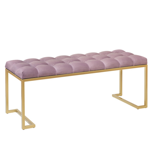 Банкетка OMEGA, золотая, Dusty Pink, каретная стяжка, 110*40*45 фото 7