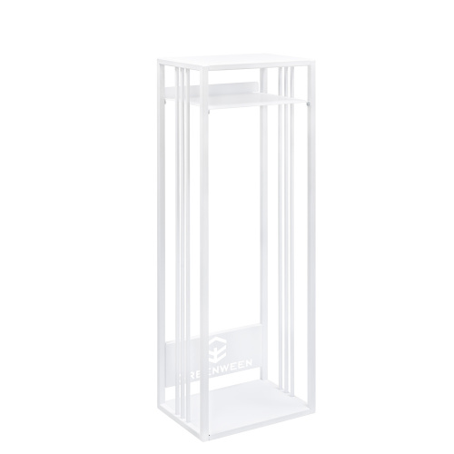 Дровница CAPRI MINI с полкой, белая, столешница металл, 40*30*118 фото 8