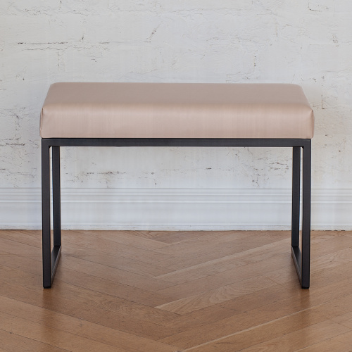 Банкетка ALBA SMART, черная, экокожа Light Beige, 65*35*45