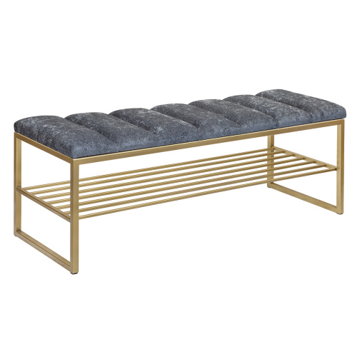 Банкетка RUBY, золотая, Steel Grey, Bulon, 110*40*43,5 фото 8