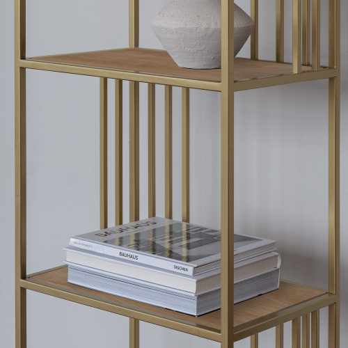 Стеллаж SOHO MINI, золотой, ЛДСП Робиния, 45*30*195 фото 4