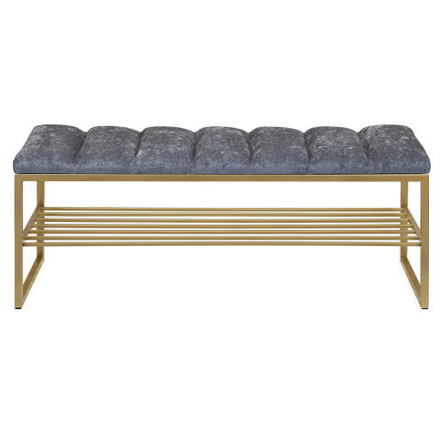 Банкетка RUBY, золотая, Steel Grey, Bulon, 110*40*43,5 фото 7