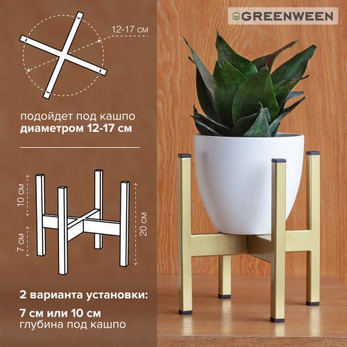 Подставка для цветов Oxalis 20, золотая фото 6