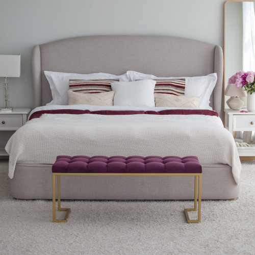 Банкетка OMEGA, золотая, Marsala, каретная стяжка, 110*40*45 фото 2