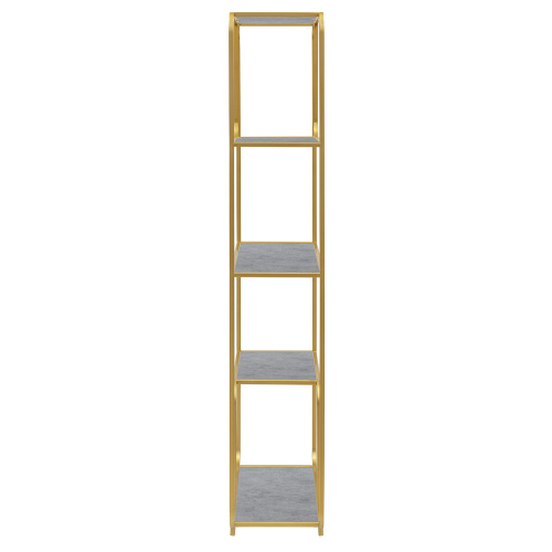 Стеллаж SIENA, золотой, ЛДСП Бетон светлый, 80*30*173 фото 3