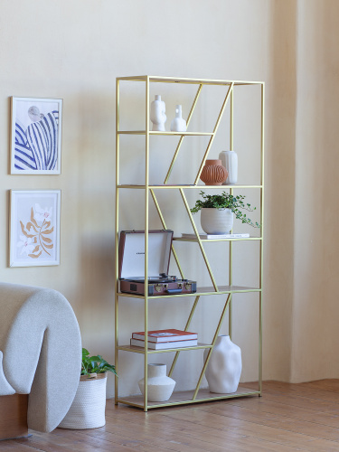 Стеллаж ARNETTA, золотой, Робиния, 90*30*192 фото 2