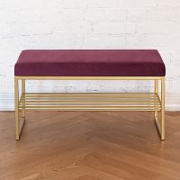 Банкетка RUBY MINI, золотой, обивка велюр, 85*40*45