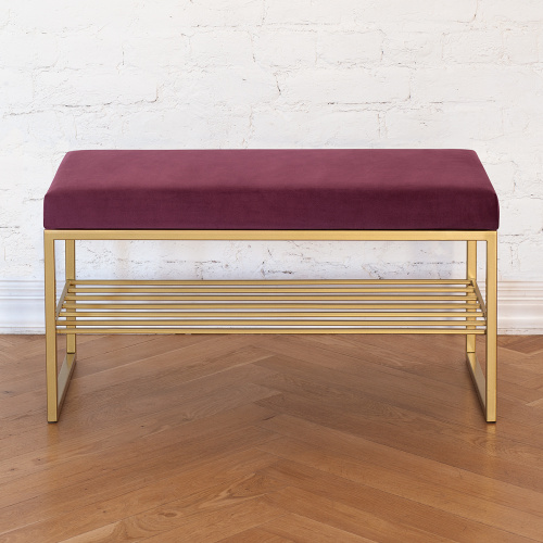 Банкетка RUBY MINI, золотой, обивка велюр, 85*40*45