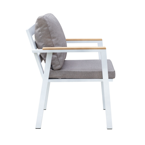 Стул уличный SANTORINI, c подушками, алюминий белый, темно-серая рогожка, 54*65*75 фото 7