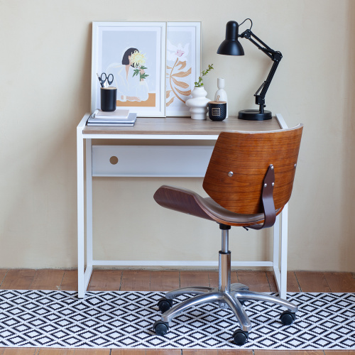 Стол письменный AGORA, 90*50*76,5, белый, ЛДСП Дуб Канзас фото 3