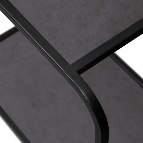 Стеллаж SIENA, черный, ЛДСП Бетон темный, 80*30*173 фото 4