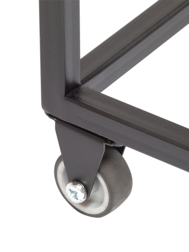 Подставка для 3 бутылок со столиком и с колесами, черная фото 13