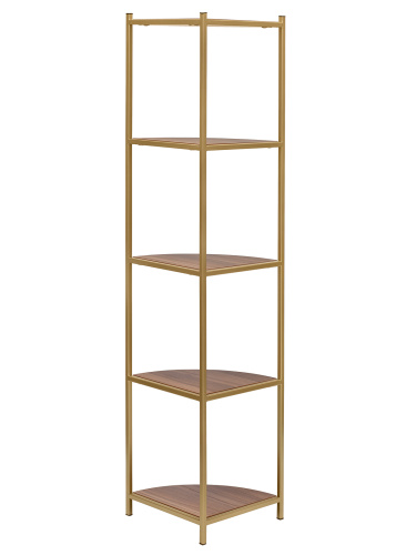 Стеллаж ALLEN, золотой, ЛДСП Орех, 33*33*145 фото 4
