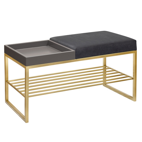 Банкетка RUBY BOX, золотая, Mouse Grey, GreyBox, 85*40*45 фото 2