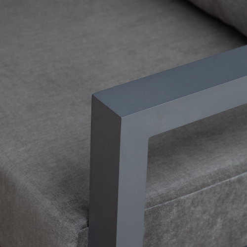 Диван уличный CAPRI модульный с правым подлокотником, алюминий цвет серый, темно-серый велюр фото 5