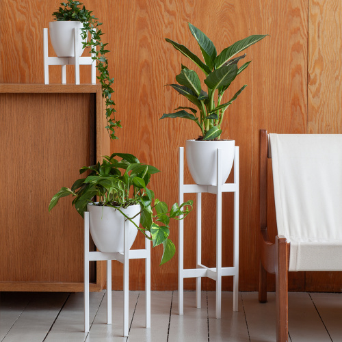 Подставка для цветов Oxalis 40, белая фото 2