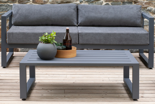 Набор садовой мебели CAPRI: диван, столик, серый цвет фото 2