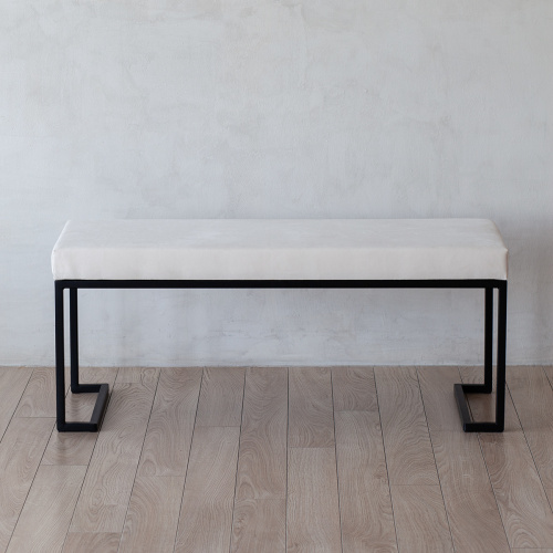 Банкетка OMEGA, черная, Слоновая кость, 110*40*45 фото 4