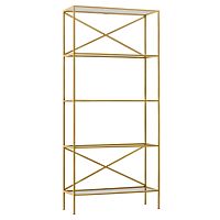 Стеллаж KARIN-800, золотой, прозрачное стекло