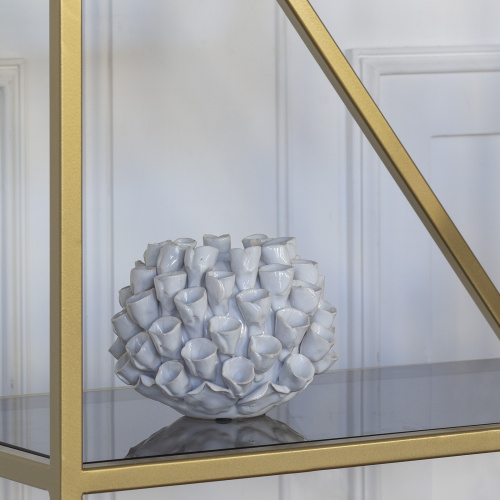 Стеллаж KARIN, золотой, стекло, 55*30*175 фото 3