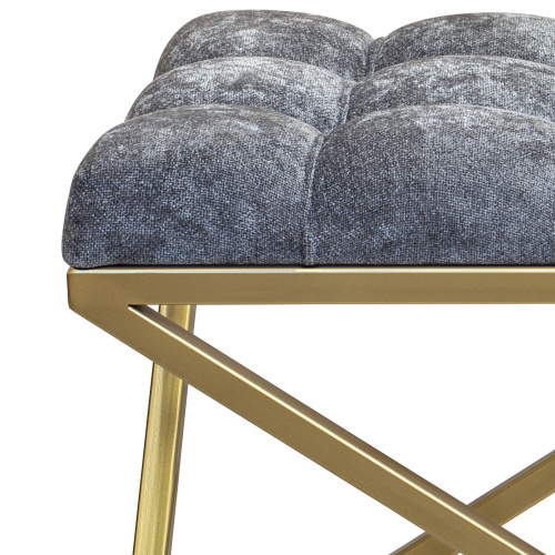 Банкетка ZUMA, золотая, Steel Grey, каретная стяжка, 110*40*45 фото 5