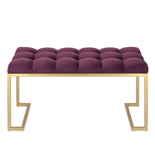 Банкетка OMEGA MINI, золотая, Marsala, каретная стяжка, 85*40*45 фото 8