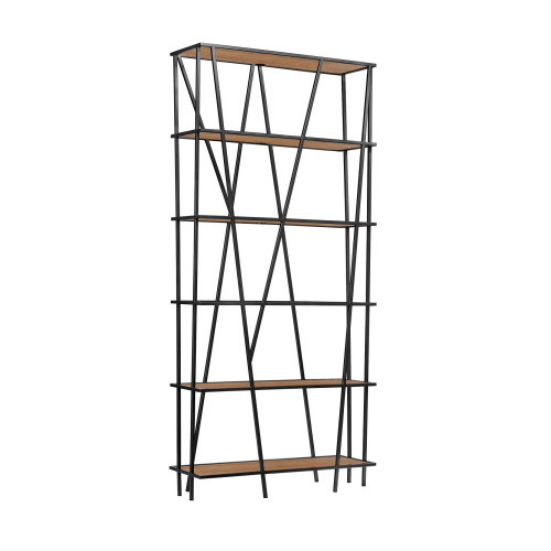 Стеллаж EVA, черный, ЛДСП Робиния