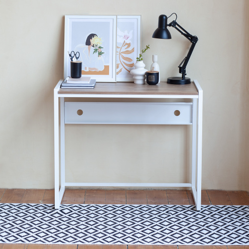 Стол письменный AGORA, 90*50*76,5, белый, ЛДСП Дуб Канзас фото 4