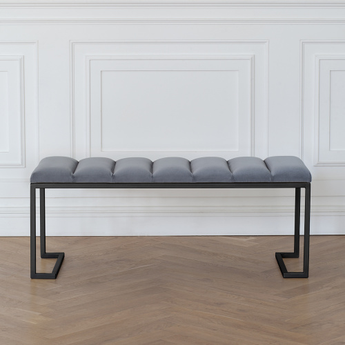 Банкетка OMEGA, черная, Light Blue, Bulon, 110*40*43,5