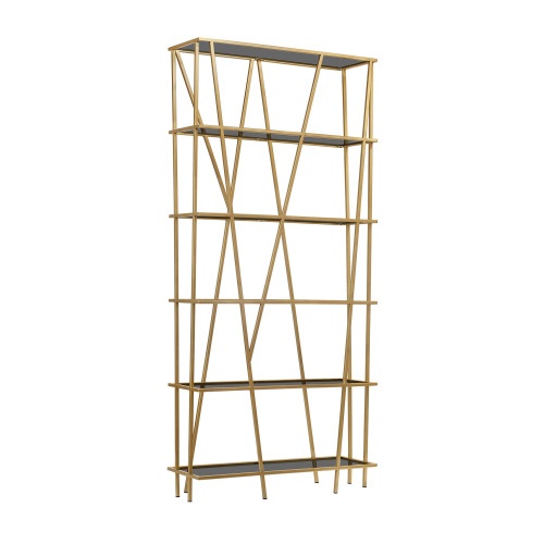 Стеллаж EVA, золотой, тонированное стекло, 90*30*190 фото 5