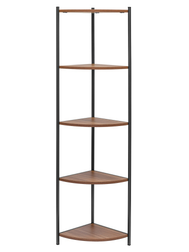 Стеллаж ALLEN, черный, ЛДСП Орех, 33*33*145 фото 6