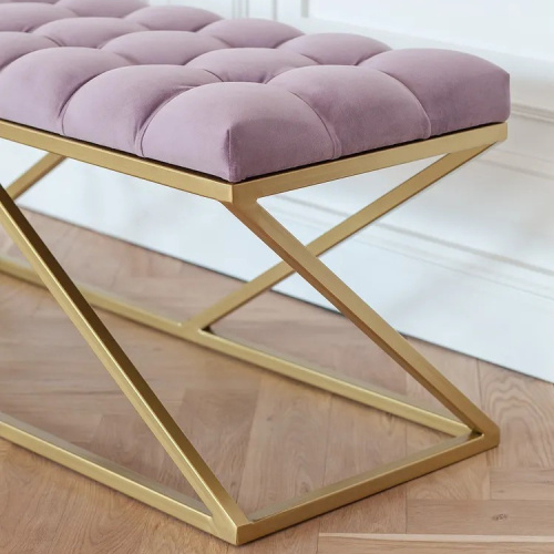 Банкетка ZUMA, золотая, Dusty Pink, каретная стяжка, 110*40*45 фото 2