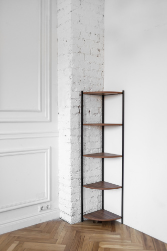 Стеллаж ALLEN, черный, ЛДСП Орех, 33*33*145 фото 10