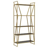 Стеллаж OSLO MINI, золотой, тонированное стекло