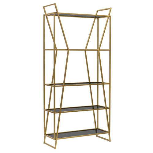 Стеллаж OSLO MINI, золотой, тонированное стекло, 80*33*171