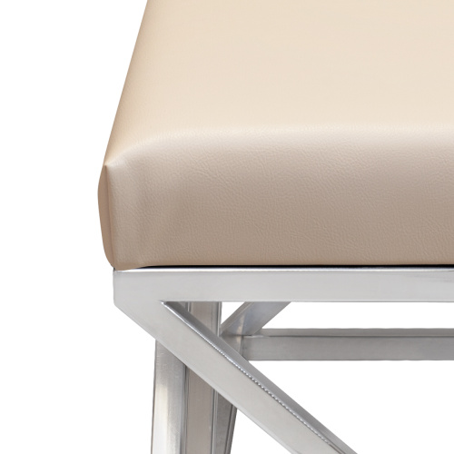 Банкетка ZUMA, н/ж сталь, экокожа Light Beige, 110*40*45 фото 7