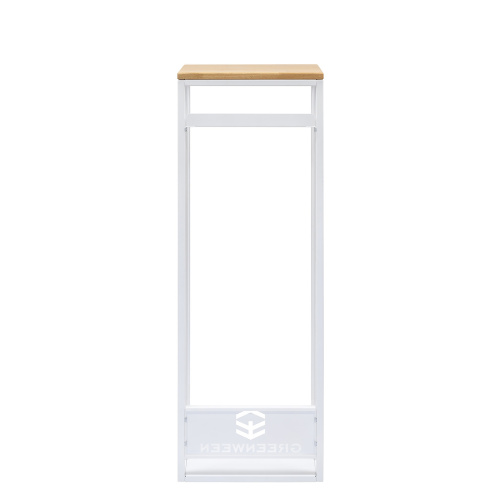 Дровница CAPRI MINI с полкой, белая, столешница дерево, 40*30*120 фото 11