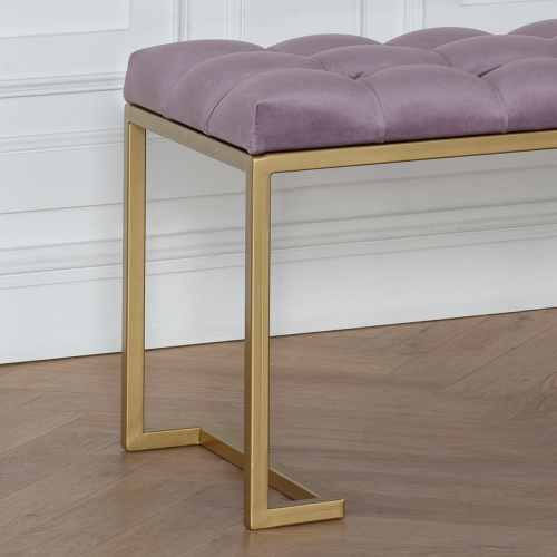 Банкетка OMEGA, золотая, Dusty Pink, каретная стяжка, 110*40*45 фото 3