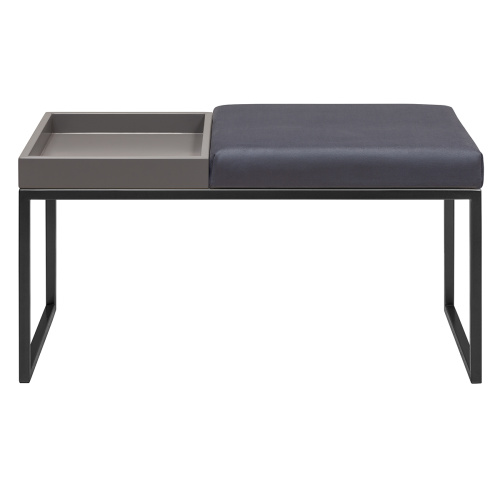 Банкетка ALBA BOX, черная, Light Blue, GreyBox, 85*40*45 фото 4