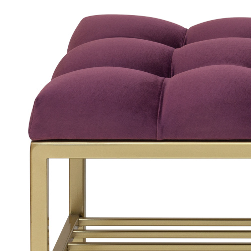 Банкетка RUBY MINI, золотая, Marsala, каретная стяжка, 85*40*45 фото 10