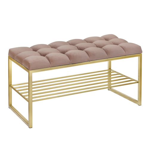 Банкетка RUBY MINI, золотая, Mocco, каретная стяжка, 85*40*45 фото 9