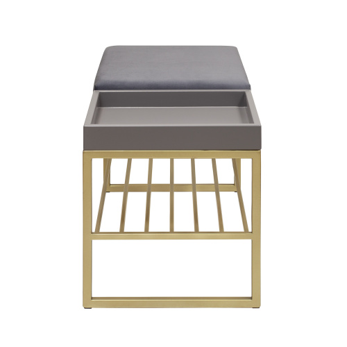Банкетка RUBY BOX, золотая, Light Blue, GreyBox, 85*40*45 фото 3