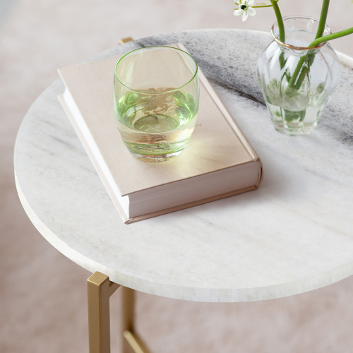 Столик кофейный ODRI, золотой/мрамор, 43,5*43,5*60,5 фото 2