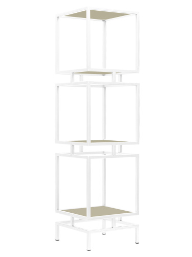 Стеллаж CUBIC-3, белый, ЛДСП Серый камень, 40*40*150,5 фото 4
