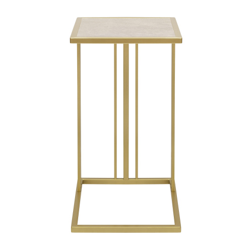 Cтолик кофейный приставной SOHO, золотой, столешница керамика Ivory, 36,5*43*67 фото 8
