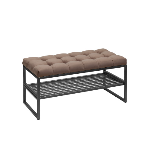 Банкетка RIMINI MINI, черный, Mocco, каретная стяжка, 85*40*45 фото 2