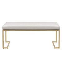 Банкетка OMEGA, золотая, Слоновая кость, 110*40*45