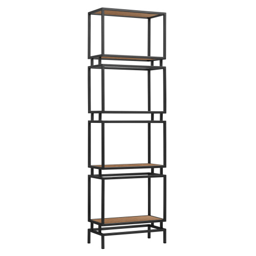 Стеллаж BRICK, черный, ЛДСП Робиния, 60*30*196